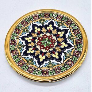 Handpainted Mosaic Small Wall Accent 5.5" Dish Made In Spain Tenerife Boho Glam